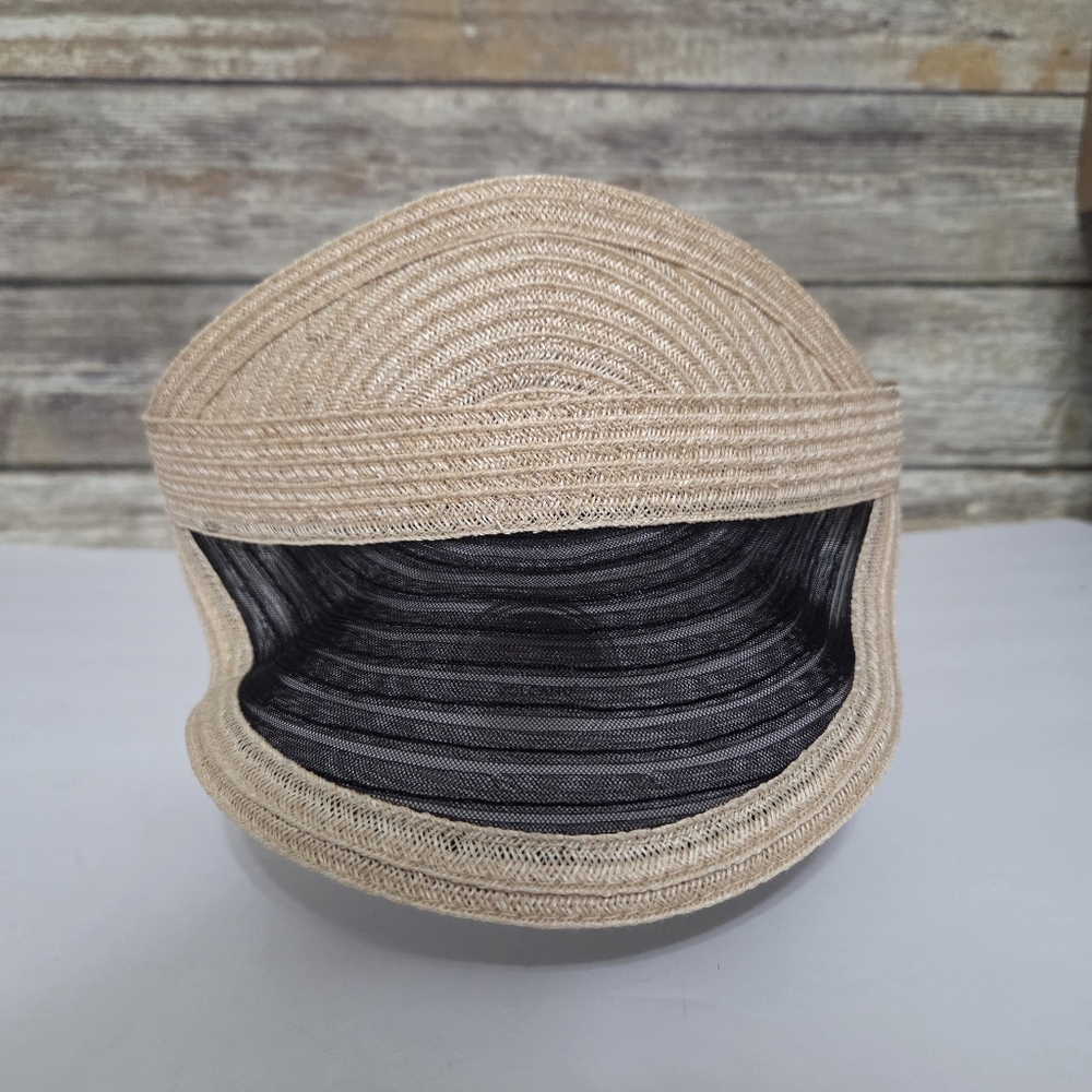 Eugenia Kim VICKY Straw Woven Weave Mesh Sun Visor Hat Accessory Natural - Picture 3 of 9